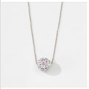 Crystal Aurore Boreale Pavé Ball Necklace.